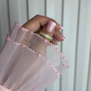 Koronka wymienna do rękawów – Różowa