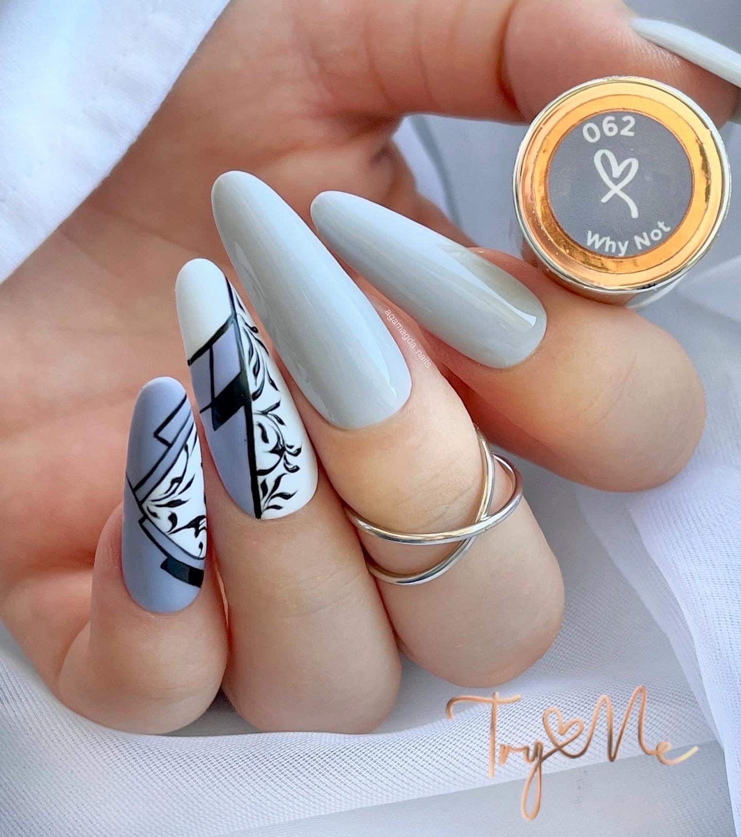 Lakier Hybrydowy TryLoveMe Light Grey 061 - obrazek 3